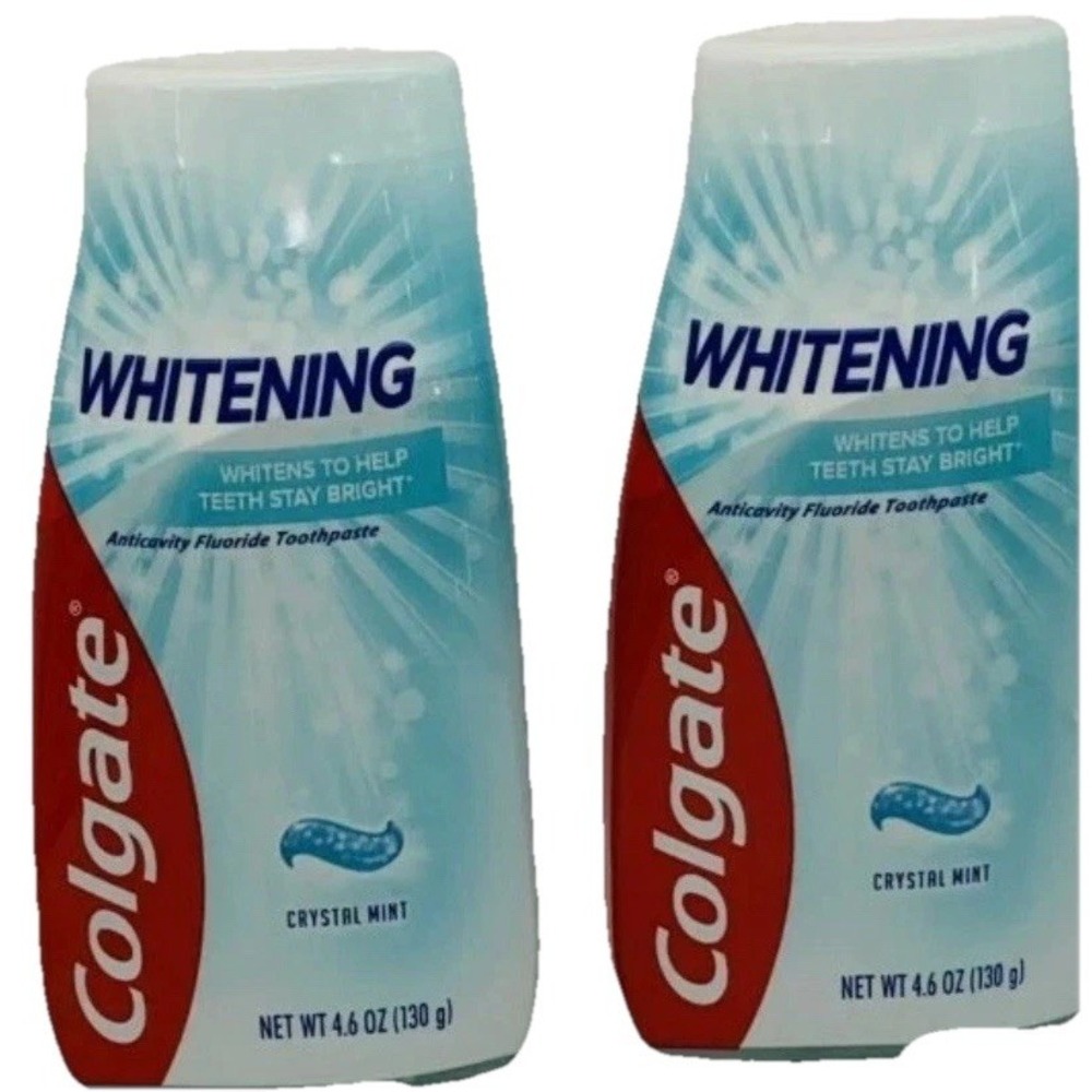 Lot of 2 - Colgate Whitening Crystal Mint Toothpaste 4.6 oz. Exp 2027